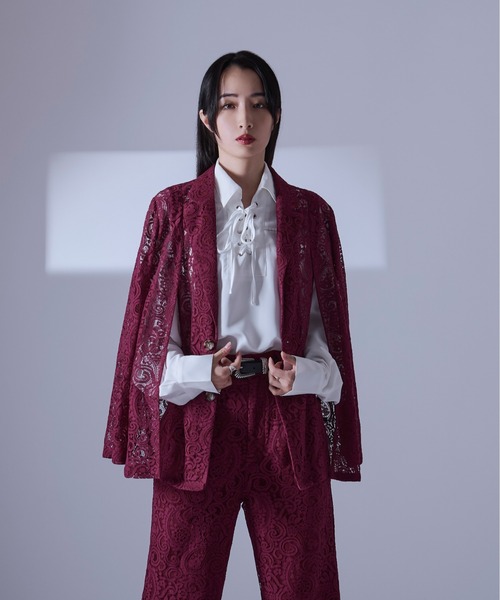 Ellno Loset（エルノロゼット）の「レースアップスキッパーシャツ/LS（シャツ/ブラウス・メンズ・ブラック/オフホワイト/ボルドー/ブルー系その他・LARGE/MEDIUM/SMALL）」の12枚目の写真