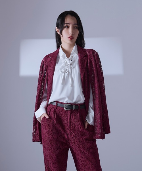 Ellno Loset（エルノロゼット）の「レースアップスキッパーシャツ/LS（シャツ/ブラウス・メンズ・ブラック/オフホワイト/ボルドー/ブルー系その他・LARGE/MEDIUM/SMALL）」の13枚目の写真