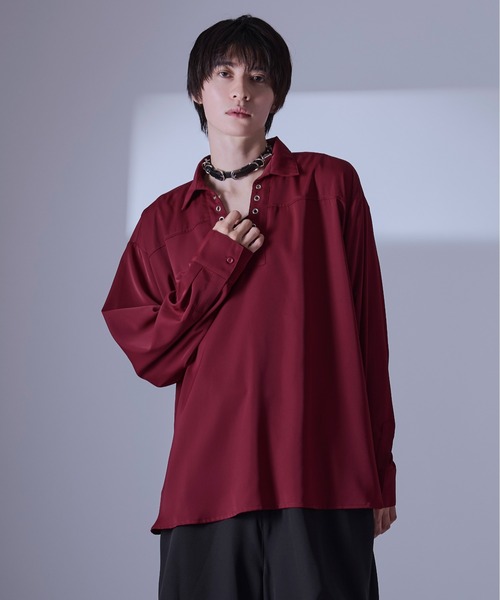 NOVESPAZIO  レースアップブラウス レースアップスキッパーシャツ/LS（シャツ/ブラウス）｜Ellno