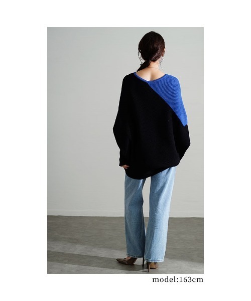 Sawa a la mode（サワアラモード）の「配色ドルマンリブニット（ニット/セーター・レディース・ブラック/グレー/レッド・FREE）」の12枚目の写真