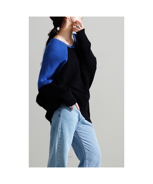 Sawa a la mode（サワアラモード）の「配色ドルマンリブニット（ニット/セーター・レディース・ブラック/グレー/レッド・FREE）」の13枚目の写真