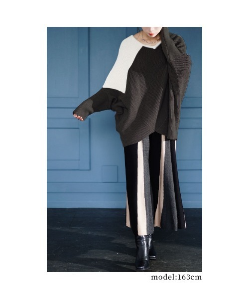 Sawa a la mode（サワアラモード）の「配色ドルマンリブニット（ニット/セーター・レディース・ブラック/グレー/レッド・FREE）」の17枚目の写真