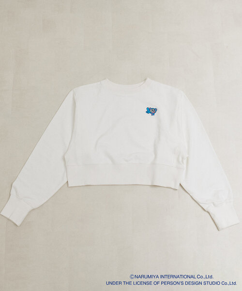 natural couture（ナチュラルクチュール）の「ANGEL BLUE×natural couture クロップド刺繍プルオーバー（Tシャツ/カットソー・レディース・サックスブルー/オフホワイト/グレー・FREE）」の11枚目の写真