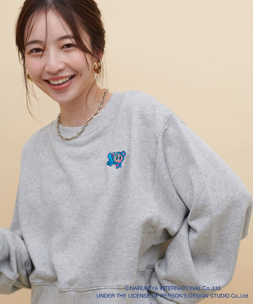 natural couture（ナチュラルクチュール）の「ANGEL BLUE×natural couture クロップド刺繍プルオーバー（Tシャツ/カットソー・レディース・サックスブルー/オフホワイト/グレー・FREE）」の15枚目の写真