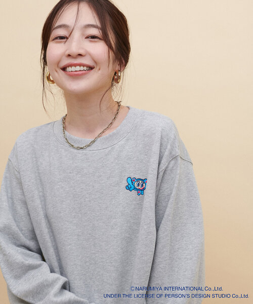 natural couture（ナチュラルクチュール）の「ANGEL BLUE×natural couture クロップド刺繍プルオーバー（Tシャツ/カットソー・レディース・サックスブルー/オフホワイト/グレー・FREE）」の16枚目の写真