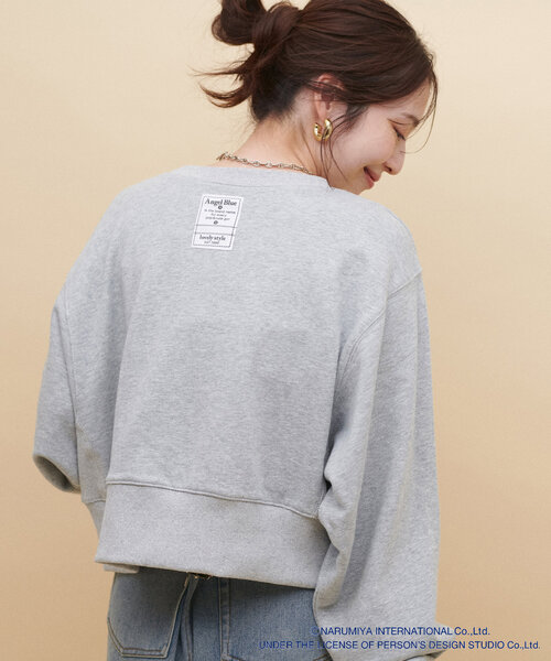natural couture（ナチュラルクチュール）の「ANGEL BLUE×natural couture クロップド刺繍プルオーバー（Tシャツ/カットソー・レディース・サックスブルー/オフホワイト/グレー・FREE）」の19枚目の写真