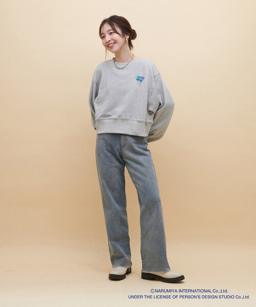 natural couture（ナチュラルクチュール）の「ANGEL BLUE×natural couture クロップド刺繍プルオーバー（Tシャツ/カットソー・レディース・サックスブルー/オフホワイト/グレー・FREE）」の20枚目の写真