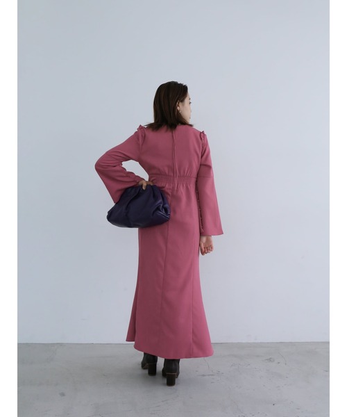 Katrin TOKYO（カトリーントーキョー）の「frill detail bell sleeve slit onepiece（ワンピース・レディース・ローズ・S-Short）」の8枚目の写真