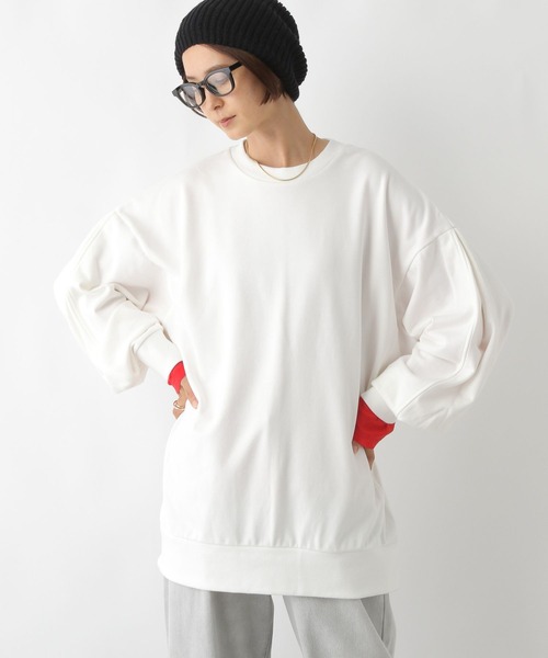 LEPSIM(レプシィム)の「袖タックチュニックワンピース 152931(チュニック・レディース・チャコールグレー/ブラック/イエロー/オフホワイト・FREE)」の2枚目の写真