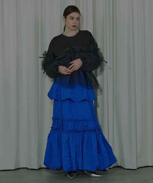 Ezick（エジック）の「Wrapping over チュールスウェット（スウェット・レディース・カーキ/ブラック/グレー・FREE）」の11枚目の写真