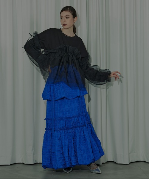 Ezick（エジック）の「Wrapping over チュールスウェット（スウェット・レディース・カーキ/ブラック/グレー・FREE）」の12枚目の写真