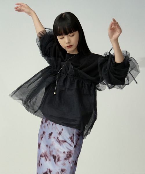 Wrapping over チュールスウェット（スウェット）｜Ezick（エジック