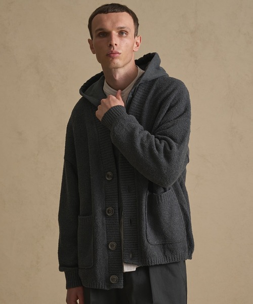 PUBLIC TOKYO（パブリックトウキョウ）の「ループパイルビッグカーデ（カーディガン/ボレロ・メンズ・マスタード/ダークグレー・1/2）」の7枚目の写真