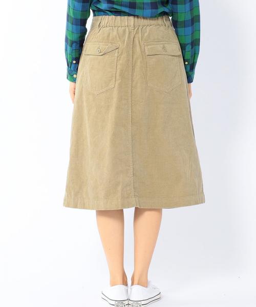 coen（コーエン）の「コーデュロイロングスカート（スカート・レディース・ネイビー/ダークブラウン/ベージュ・LARGE/MEDIUM）」の4枚目の写真