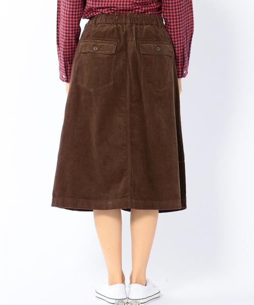 coen（コーエン）の「コーデュロイロングスカート（スカート・レディース・ネイビー/ダークブラウン/ベージュ・LARGE/MEDIUM）」の7枚目の写真