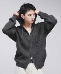 Adoon plain（アドーンプレーン）の「【NEW COLOR】　DOUBLE ZIP KNIT HOODIE / ダブルジップニットフーディ（パーカー・メンズ）」