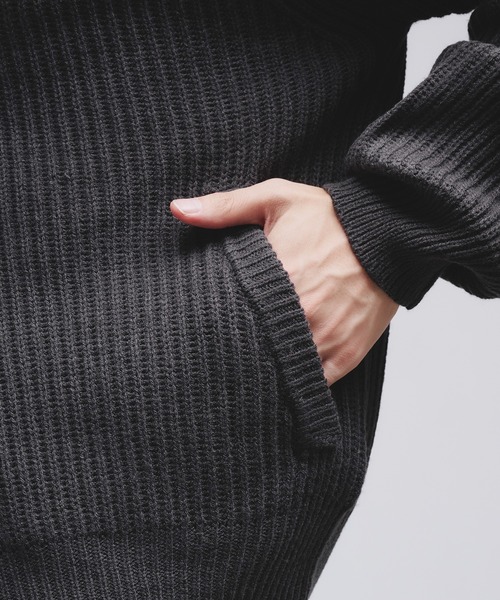 Adoon plain（アドーンプレーン）の「【NEW COLOR】　DOUBLE ZIP KNIT HOODIE / ダブルジップニットフーディ（パーカー・メンズ・ブラウン/ボルドー/ブラック/チャコールグレー/ネイビー・MEDIUM/LARGE）」の14枚目の写真