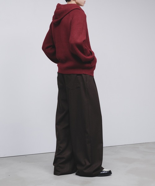 セール】【NEW COLOR】 DOUBLE ZIP KNIT HOODIE / ダブルジップニット