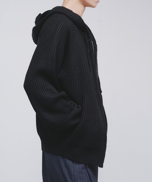 セール】【NEW COLOR】 DOUBLE ZIP KNIT HOODIE / ダブルジップニット