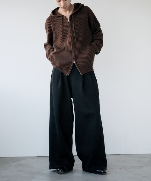 セール】【NEW COLOR】 DOUBLE ZIP KNIT HOODIE / ダブルジップニット