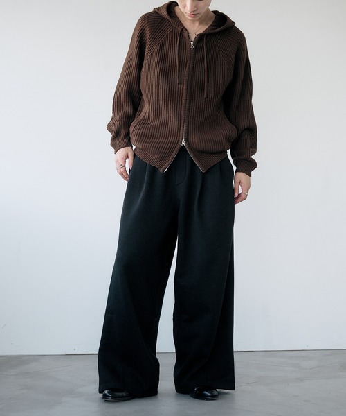 Stone  ダブルジップ　ニットフーディー Adoon plain（アドーンプレーン）の「【NEW COLOR】 DOUBLE ZIP KNIT