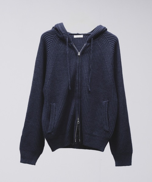 セール】【NEW COLOR】 DOUBLE ZIP KNIT HOODIE / ダブルジップニット