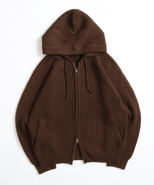 セール】【NEW COLOR】 DOUBLE ZIP KNIT HOODIE / ダブルジップニット