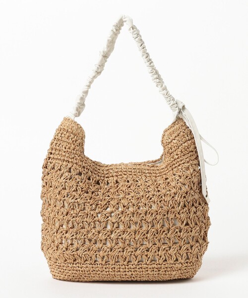 Ray BEAMS（レイビームス）の「ペーパー ワンハンドル バッグ（かごバッグ・レディース・オフホワイト/ブラック・ONE SIZE）」の7枚目の写真