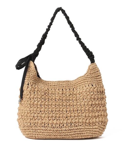 Ray BEAMS（レイビームス）の「ペーパー ワンハンドル バッグ（かごバッグ・レディース・オフホワイト/ブラック・ONE SIZE）」の3枚目の写真