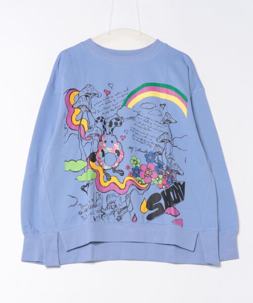 ScoLar(スカラー)の「143709:25周年記念 懐かしのキノコメルヘン柄プルオーバー(Tシャツ/カットソー・レディース・オフホワイト/ブラック/パープル・M)」の3枚目の写真