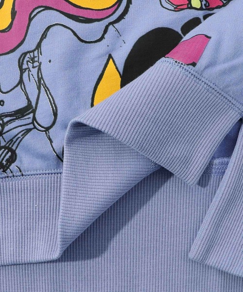 ScoLar(スカラー)の「143709:25周年記念 懐かしのキノコメルヘン柄プルオーバー(Tシャツ/カットソー・レディース・オフホワイト/ブラック/パープル・M)」の8枚目の写真