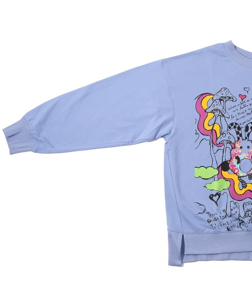 ScoLar(スカラー)の「143709:25周年記念 懐かしのキノコメルヘン柄プルオーバー(Tシャツ/カットソー・レディース・オフホワイト/ブラック/パープル・M)」の20枚目の写真