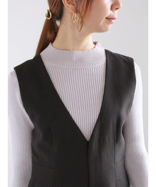 Te chichi（テチチ）の「Vネックオールインワン（サロペット/オーバーオール・レディース・ブラック/モカ・F）」の10枚目の写真