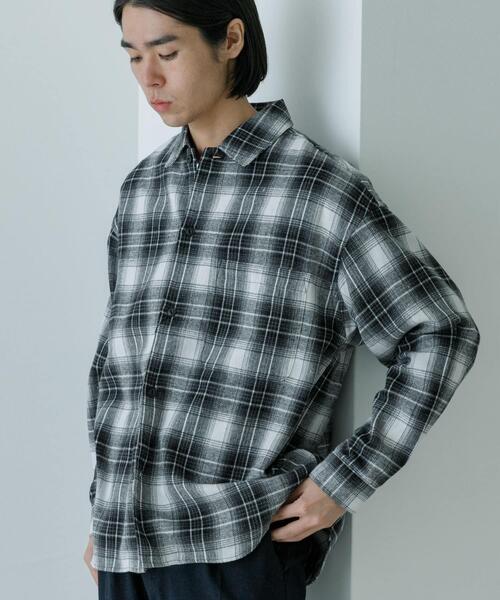 URBAN RESEARCH(アーバンリサーチ)の「オンブレーネルシャツ(シャツ/ブラウス・メンズ・ブラック/ブラウン・MEDIUM/LARGE)」の3枚目の写真