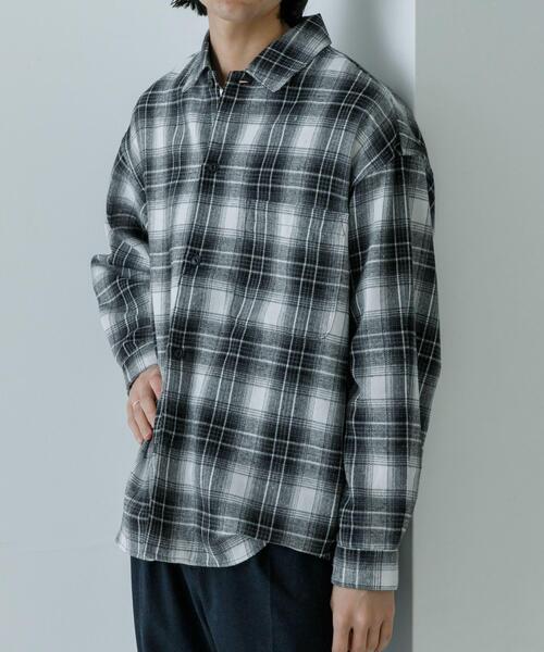URBAN RESEARCH(アーバンリサーチ)の「オンブレーネルシャツ(シャツ/ブラウス・メンズ・ブラック/ブラウン・MEDIUM/LARGE)」の4枚目の写真