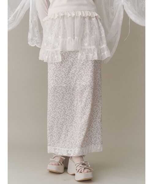 スカート merry jenny sheer lacy frill apron sheer lacy frill apron（スカート）｜merry jenny（メリー