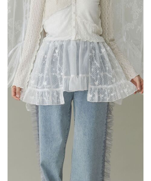 スカート merry jenny sheer lacy frill apron sheer lacy frill apron（スカート）｜merry jenny（メリー
