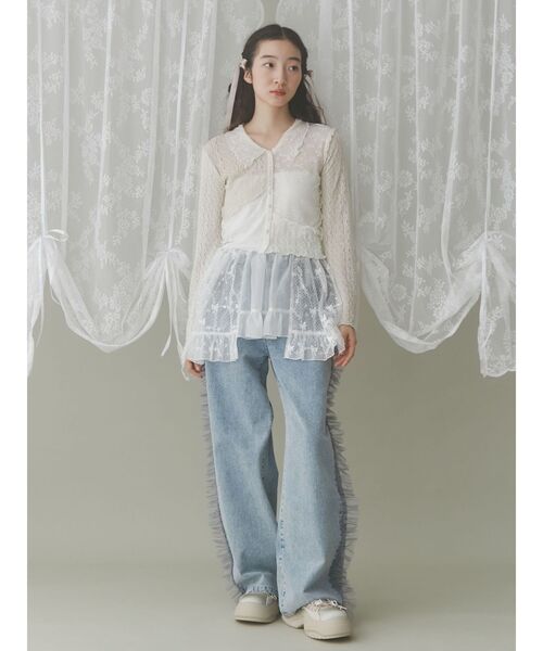 スカート merry jenny sheer lacy frill apron sheer lacy frill apron（スカート）｜merry jenny（メリー