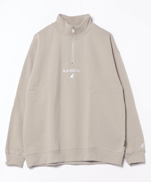【KANGOL/カンゴール】ビッグシルエット ワンポイントロゴ刺繍 裏起毛 ハーフジップスウェット トレーナー フロントジップ（スウェット）｜KANGOL（カンゴール）