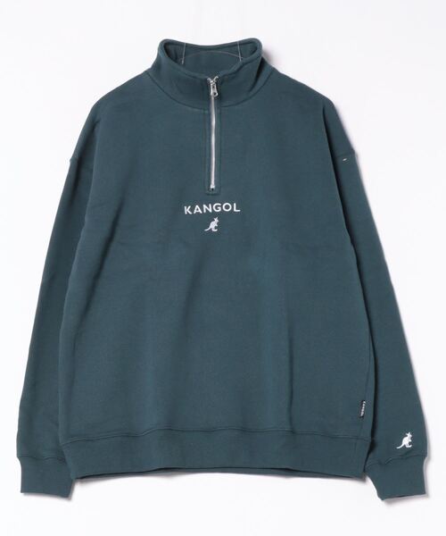 【KANGOL/カンゴール】ビッグシルエット ワンポイントロゴ刺繍 裏起毛 ハーフジップスウェット トレーナー フロントジップ（スウェット）｜KANGOL（カンゴール）