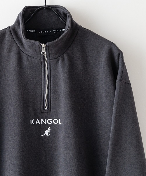 【KANGOL/カンゴール】ビッグシルエット ワンポイントロゴ刺繍 裏起毛 ハーフジップスウェット トレーナー フロントジップ（スウェット）｜KANGOL（カンゴール）