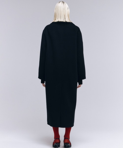 JOSE MOON(ジョゼムーン)の「WOOL CHESTER COAT/ウールチェスターコート(チェスターコート・レディース・ブラック/グレー・36/38)」の5枚目の写真