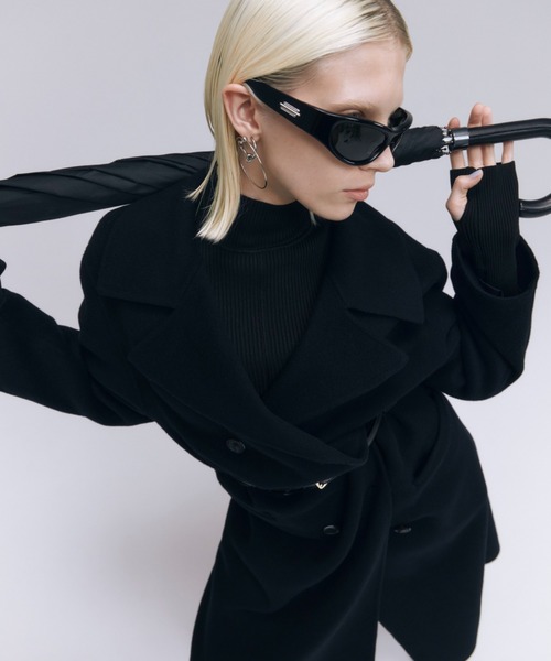 JOSE MOON(ジョゼムーン)の「WOOL CHESTER COAT/ウールチェスターコート(チェスターコート・レディース・ブラック/グレー・36/38)」の16枚目の写真