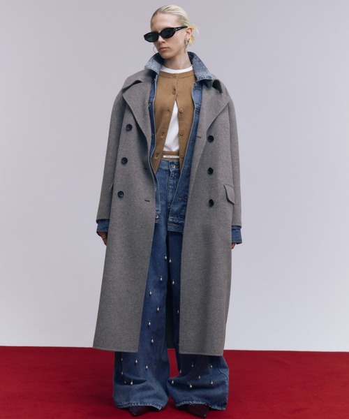 JOSE MOON(ジョゼムーン)の「WOOL CHESTER COAT/ウールチェスターコート(チェスターコート・レディース・ブラック/グレー・36/38)」の15枚目の写真