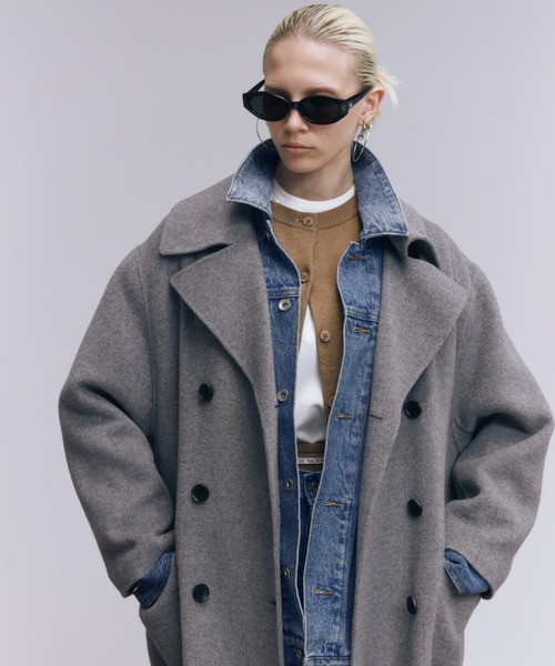 JOSE MOON(ジョゼムーン)の「WOOL CHESTER COAT/ウールチェスターコート(チェスターコート・レディース・ブラック/グレー・36/38)」の13枚目の写真