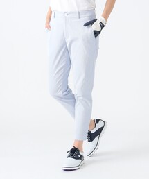 BEAMS GOLFストライプ柄 スラックス パンツ BEAMS ビームスゴルフ×Lee パンツ ネイビー×白 ストライプ