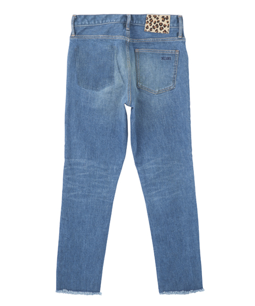 X-girl(エックスガール)の「DENIM PATCH PANTS(デニムパンツ・レディース・ブラック/インディゴブルー・2/0/1)」の8枚目の写真