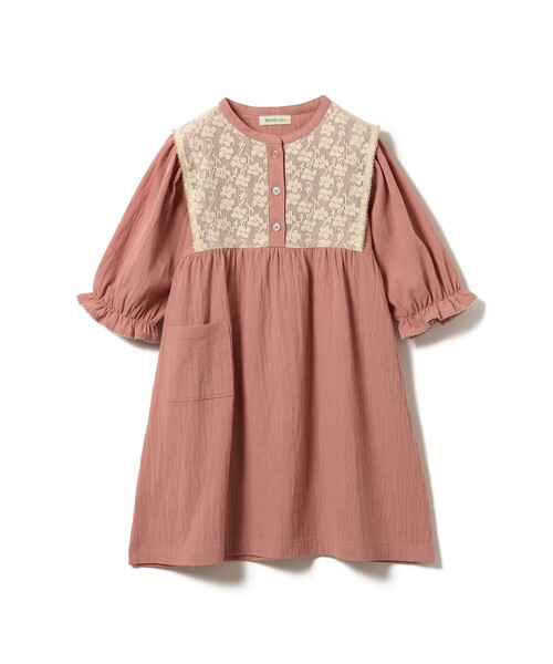BEAMS mini（ビームスミニ）の「レース レイヤード ワンピース 2025SS（90～150cm）（ワンピース・キッズ・ピンク/ホワイト系その他5/ミント・110/100/90/120/150/140/130）」の8枚目の写真
