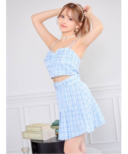 レトロチェック ベルト モチーフ キャミソール Aライン ミニセットアップ（ドレス）｜DAZZY（デイジー）