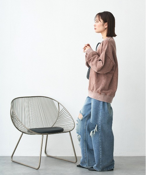 ad thie(アドティエ)の「ヴィンテージライク ダメージデニム(デニムパンツ・レディース・ブルー・SMALL/MEDIUM)」の19枚目の写真